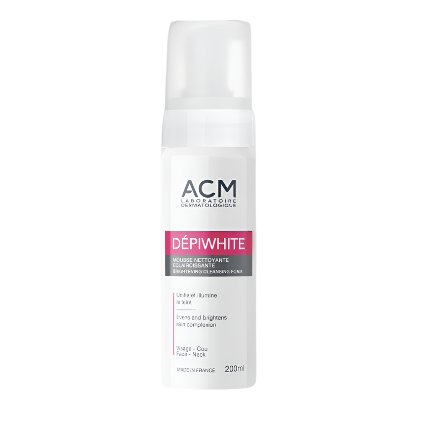 ACM Dépiwhite Brightening Cleansing Foam 200ml | Gentle Dermatological Cleanser for Uneven Skin Tone