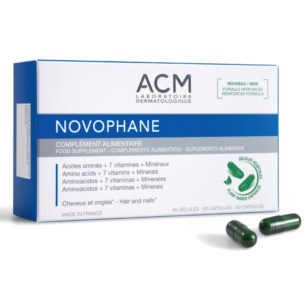 مكمل غذائي للشعر والأظافر من ACM Novophane - 60 كبسولة