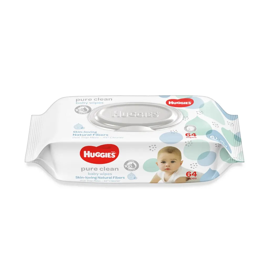Huggies Pure Clean Baby Wipes - 64 wipes