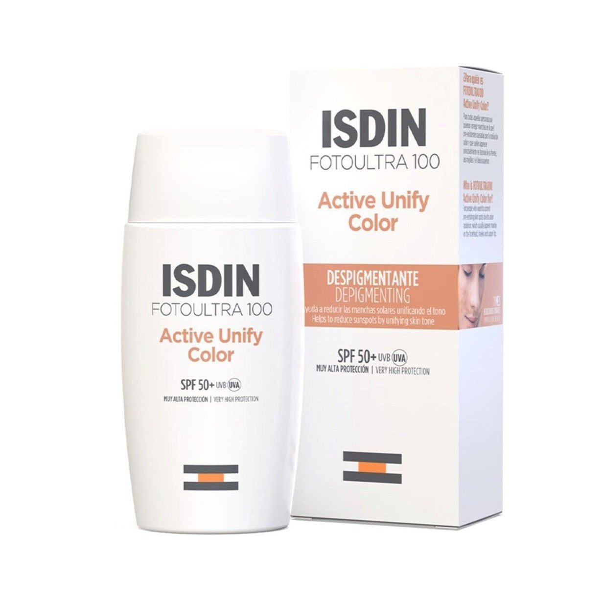 ISDIN FotoUltra 100 Active Unify Color SPF 50+ – Tinted Sunscreen for Dark Spot Correction 50ml