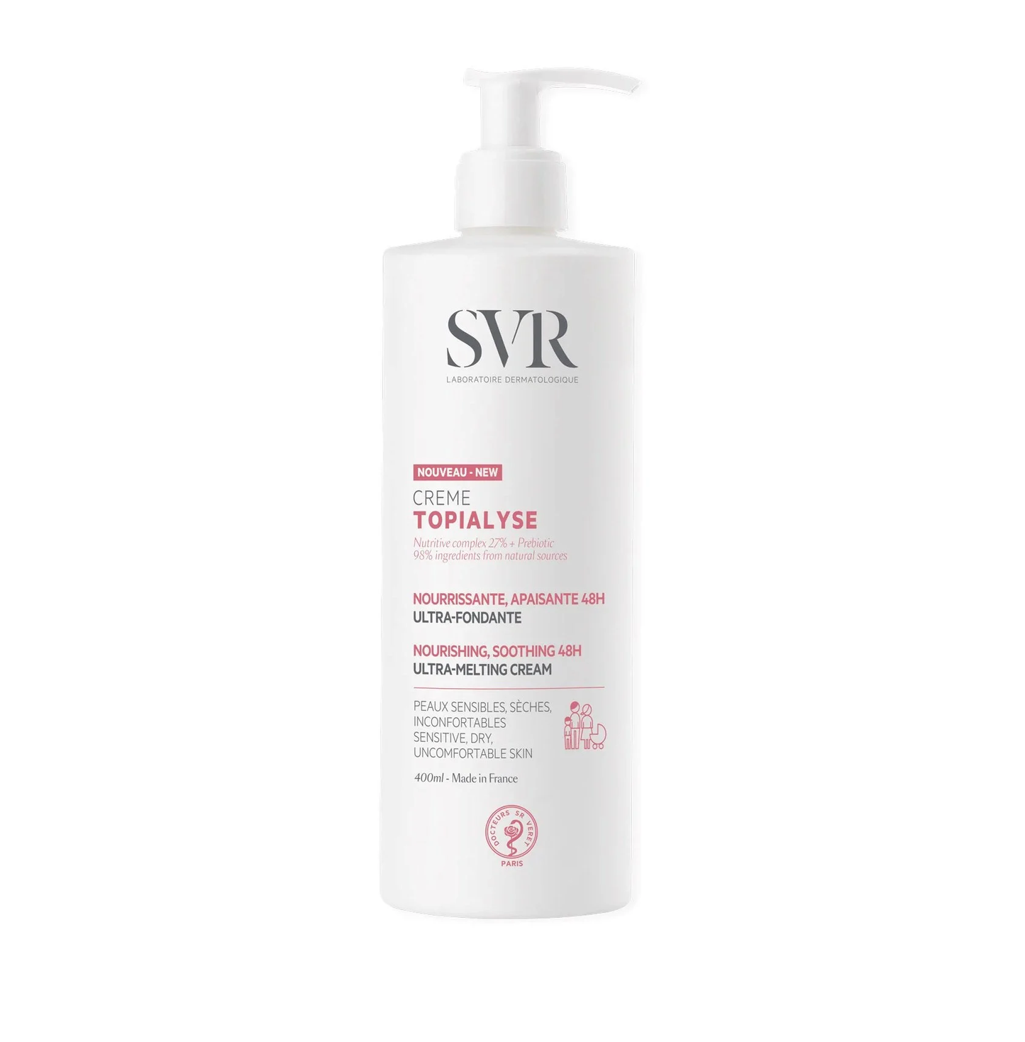 كريم SVR Topialyse Ultra-Melting - مغذي ومهدئ لمدة 48 ساعة - 400 مل