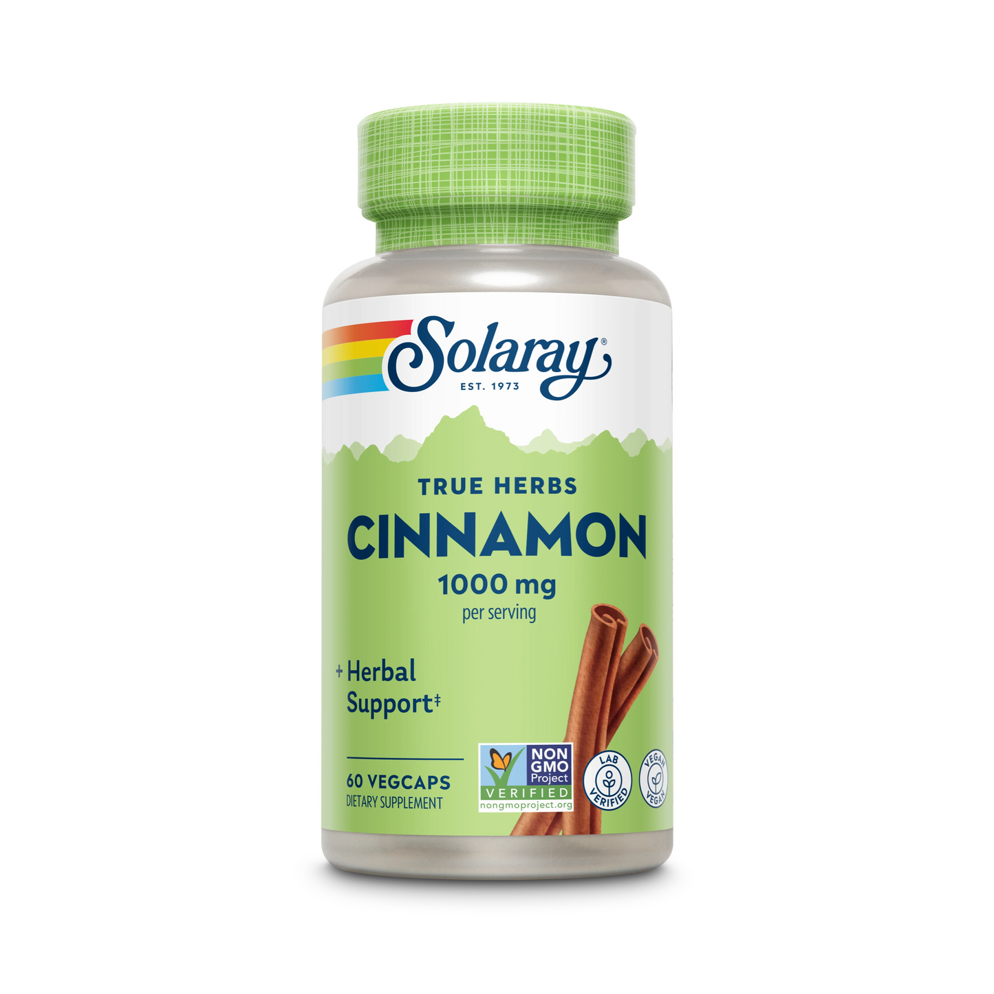 Solaray True Herbs Cinnamon 1000 mg Dietary Supplement – 60 VegCaps