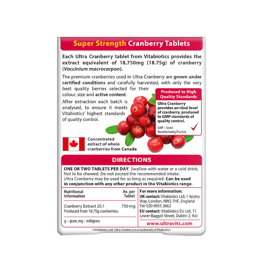 VITABIOTICS Ultra Cranberry 30 Tablets
