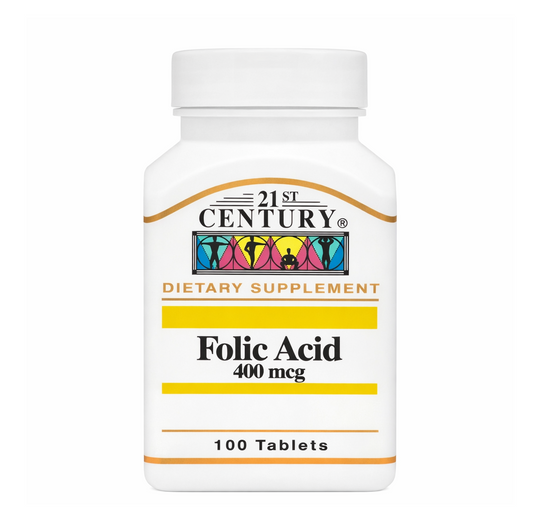 21st Century Folic Acid 400 mcg Dietary Supplement – 100 Tablets