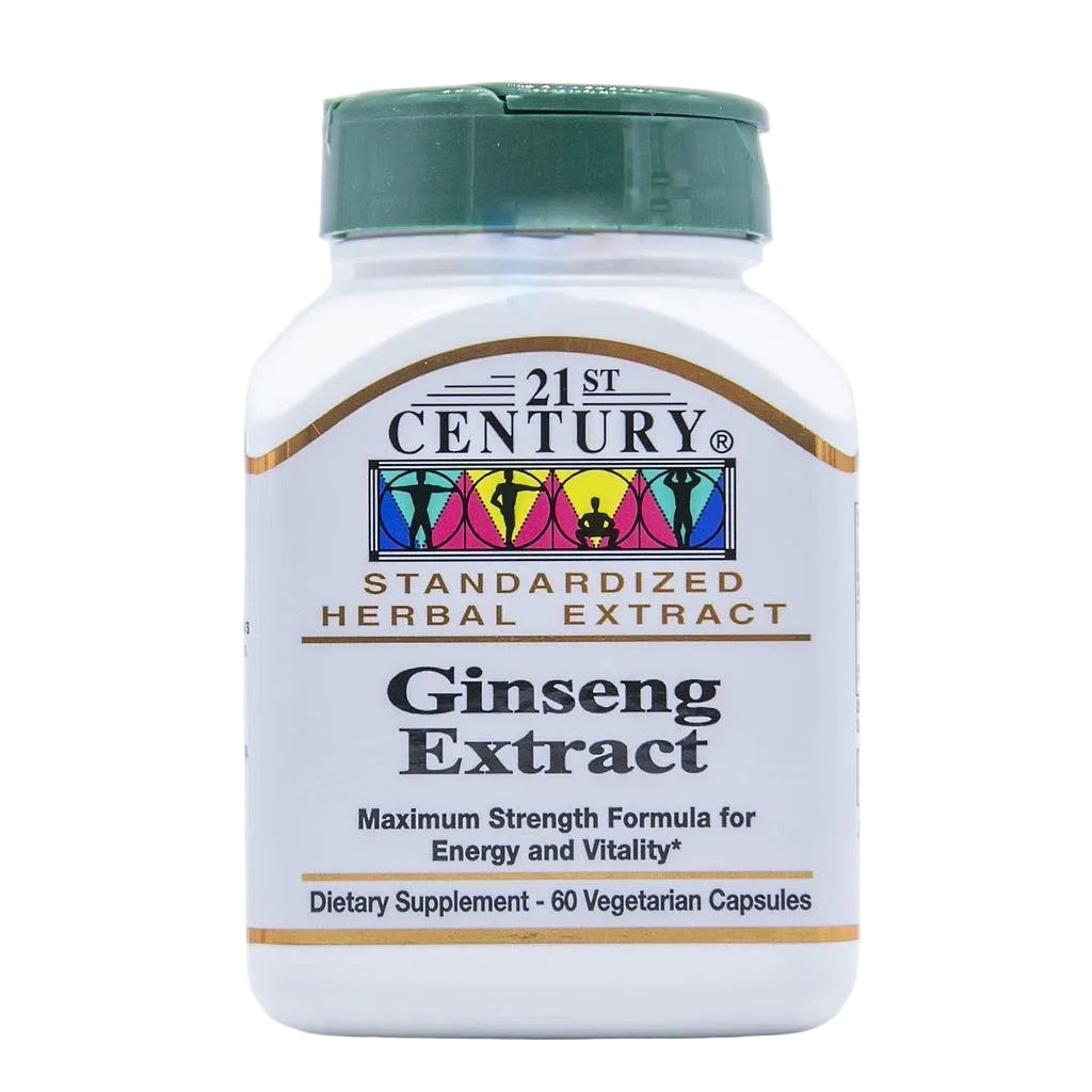 21st Century Ginseng Extract Dietary Supplement – 60 Vegetarian Capsules