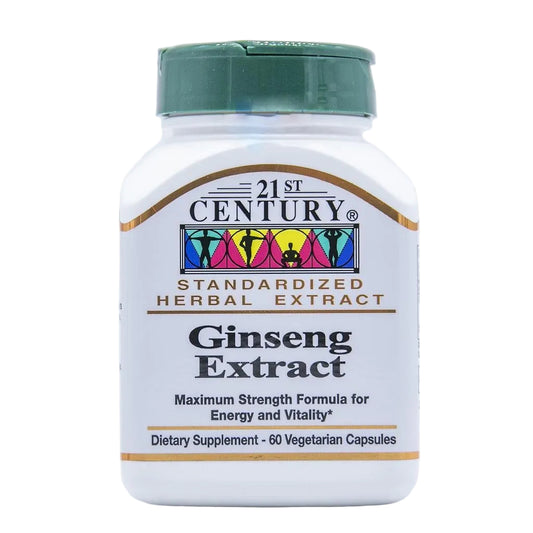 21st Century Ginseng Extract Dietary Supplement – 60 Vegetarian Capsules
