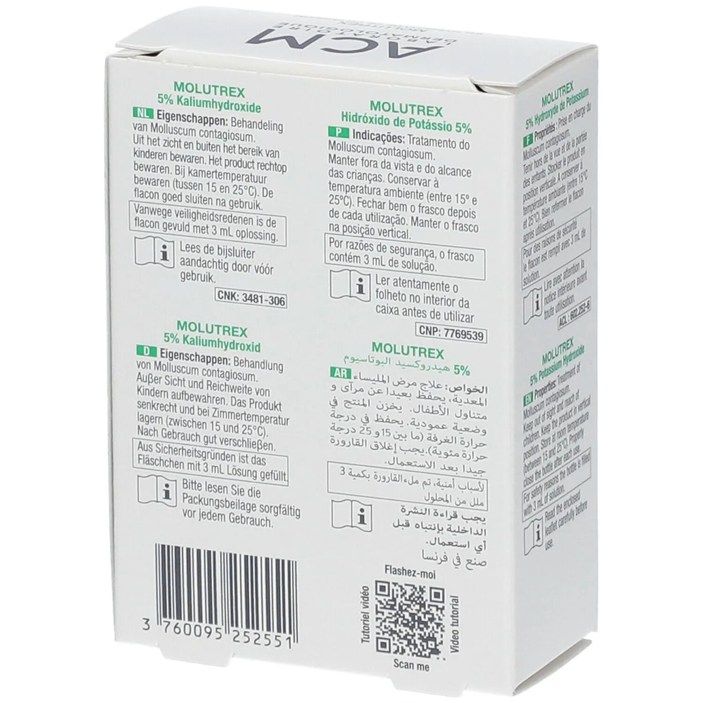 محلول هيدروكسيد البوتاسيوم 5% من ACM Molutrex - 3 مل