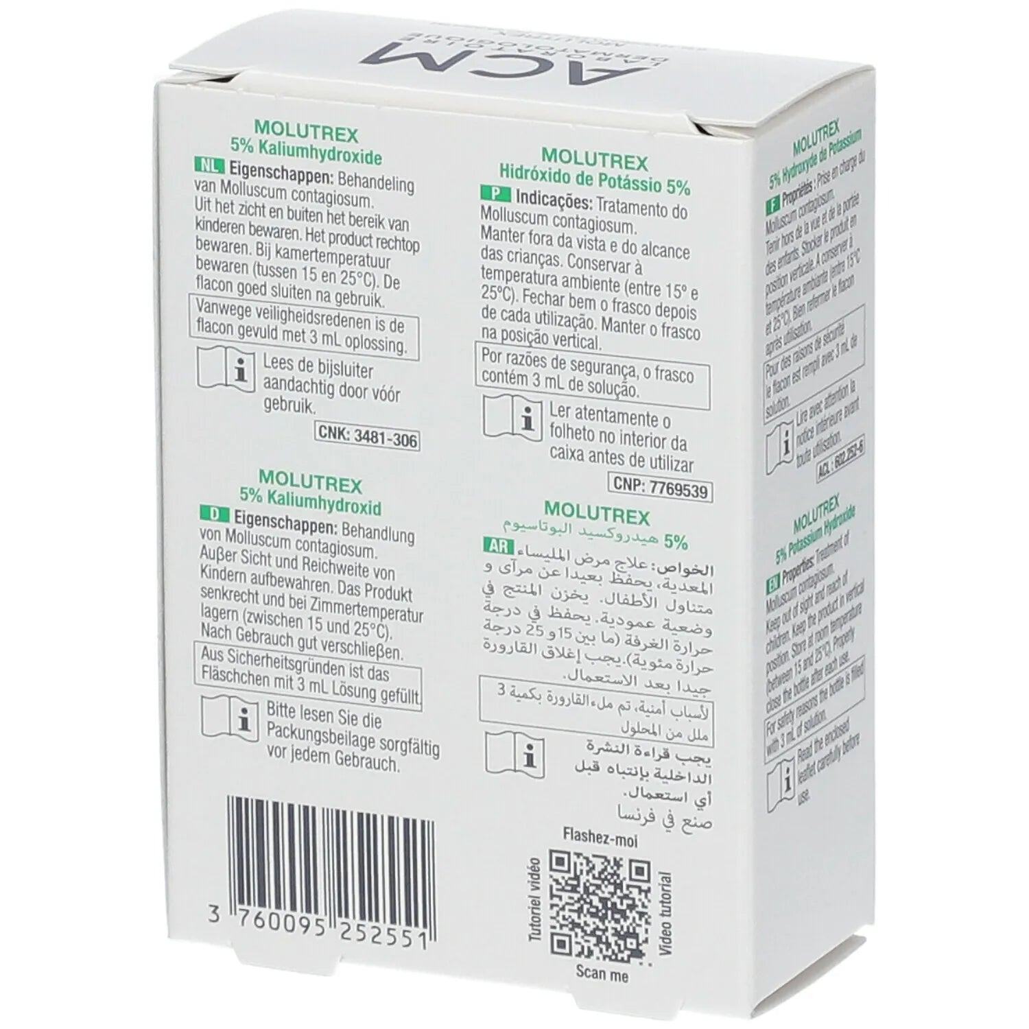 محلول هيدروكسيد البوتاسيوم 5% من ACM Molutrex - 3 مل