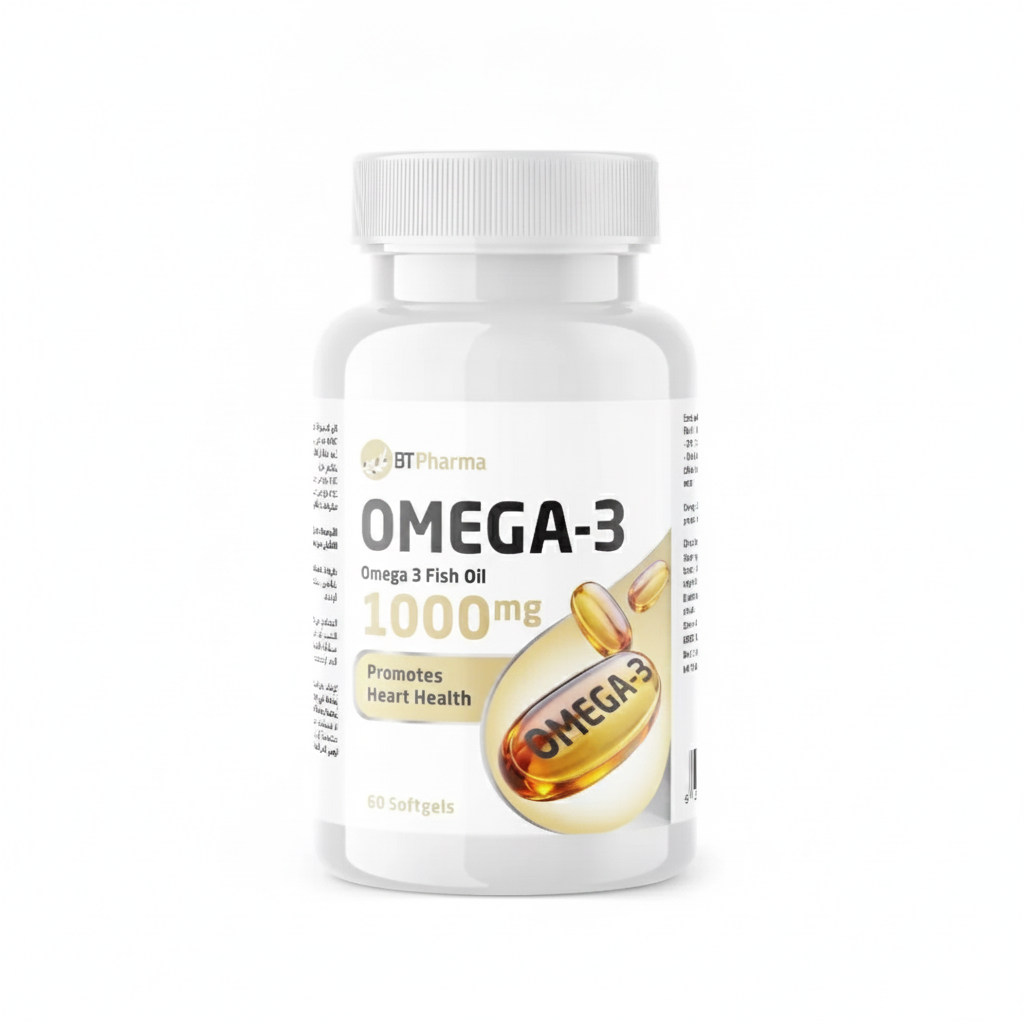 BT Pharma Omega-3 Fish Oil 1000mg 60 Softgels Heart Health Supplement