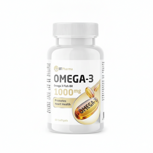 BT Pharma Omega-3 Fish Oil 1000mg 60 Softgels Heart Health Supplement
