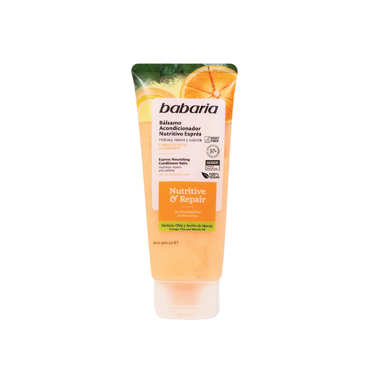 Babaria Express Nourishing Conditioner Balm – Nutritive & Repair (Orange, Chia & Marula Oil) 200ml