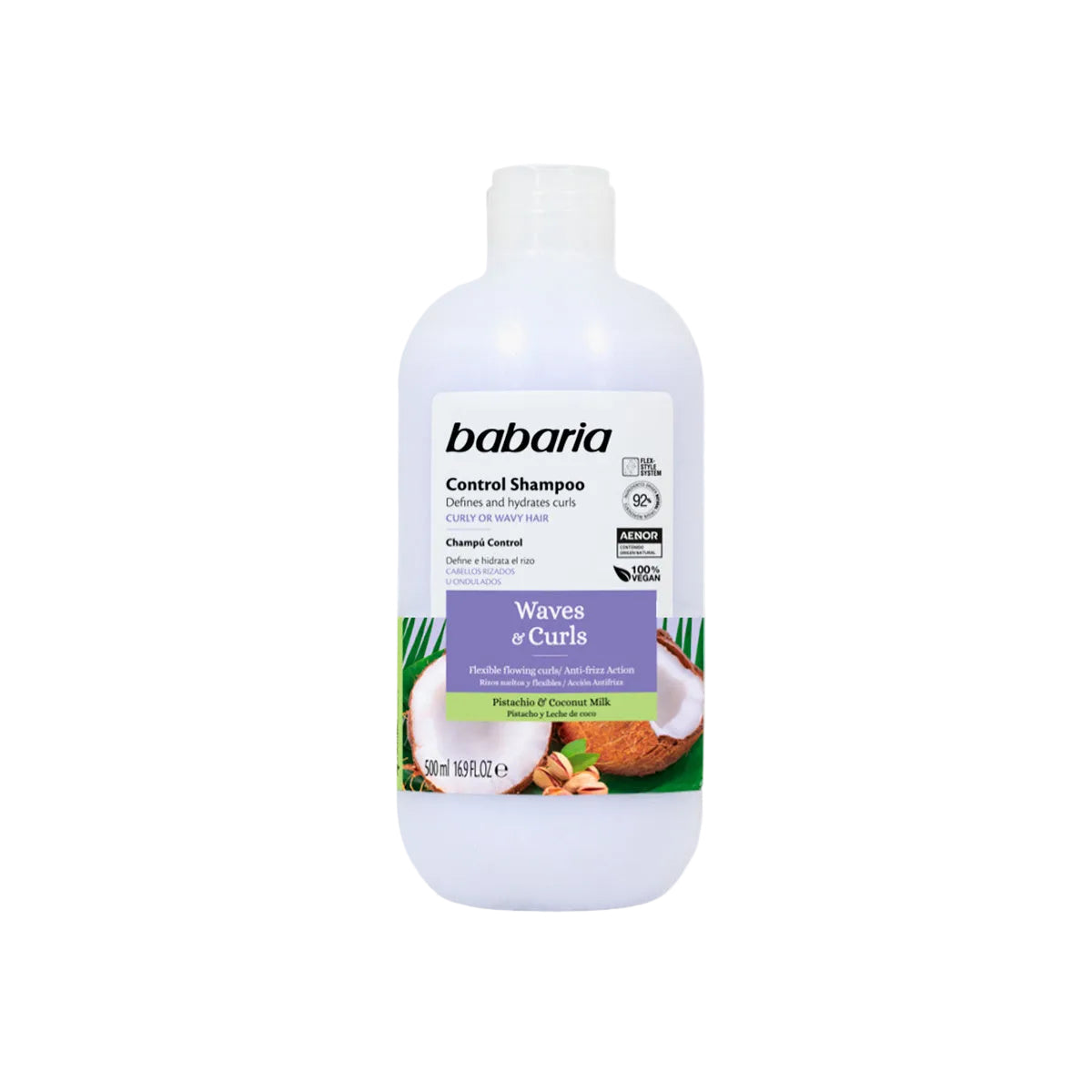 Babaria Waves & Curls Control Shampoo (Pistachio & Coconut Milk) – 500ml