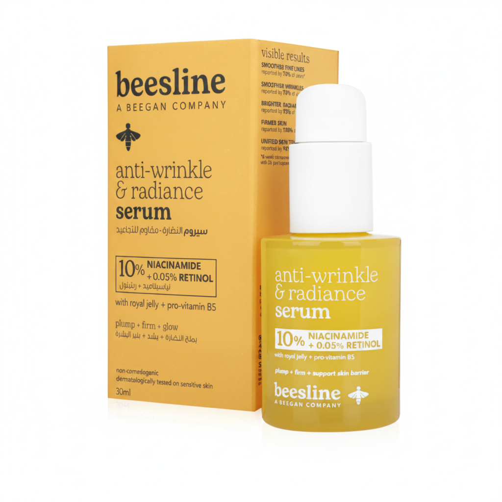 Beesline Anti Wrinkle and Radiance Serum 30ml with 10 Percent Niacinamide and 0.05 Percent Retinol