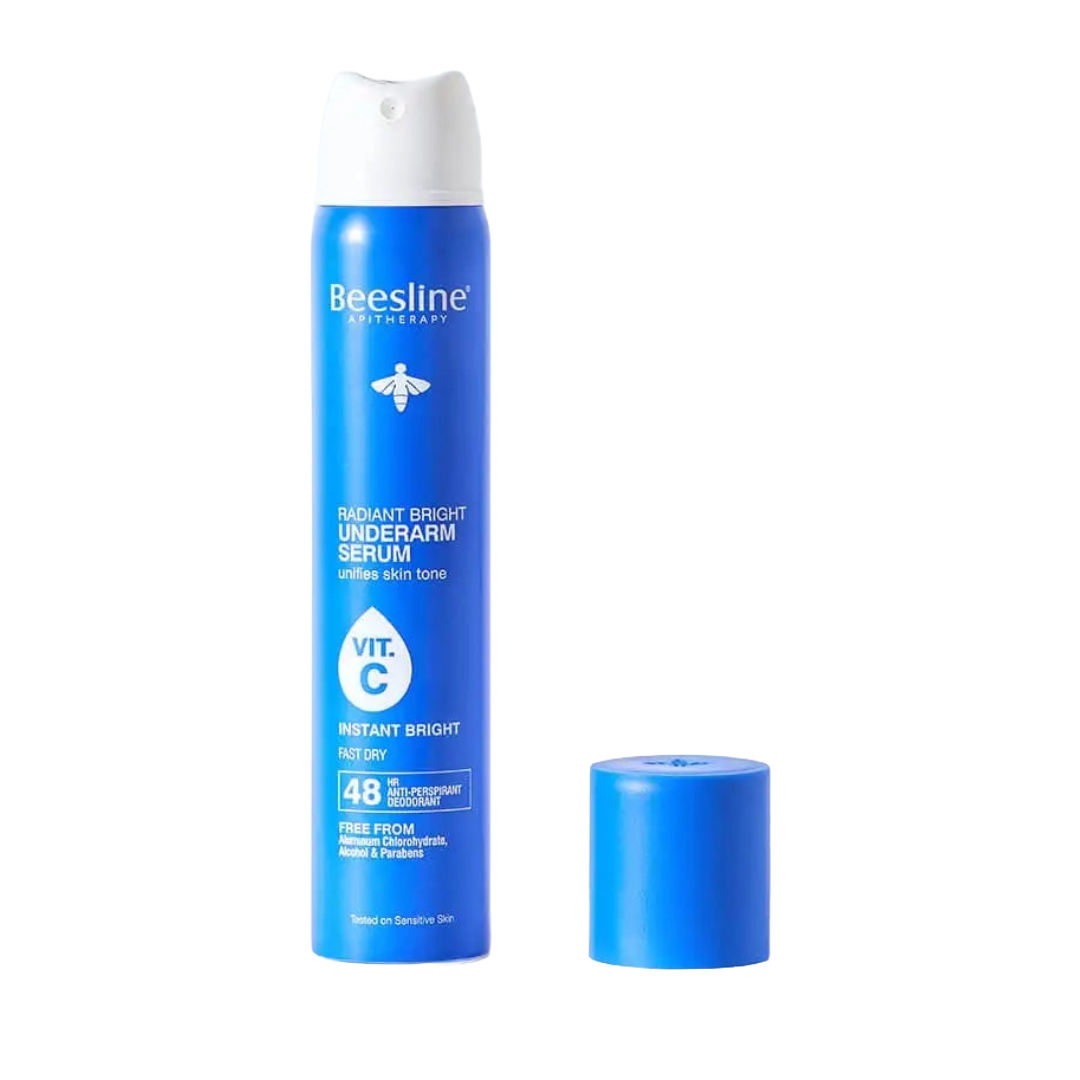 Beesline Radiant Bright Underarm Serum Instant Bright 150ml with Vitamin C for instantly brighter underarms and 48-hour odor protection.