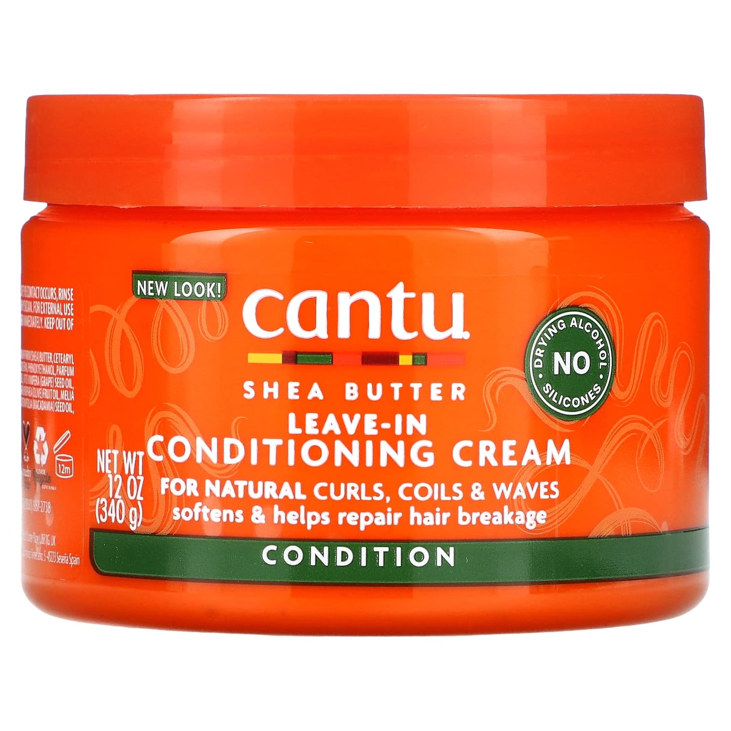 CANTU Leave-In Conditioning Cream, For Natural Curls, Coils & Waves 340g