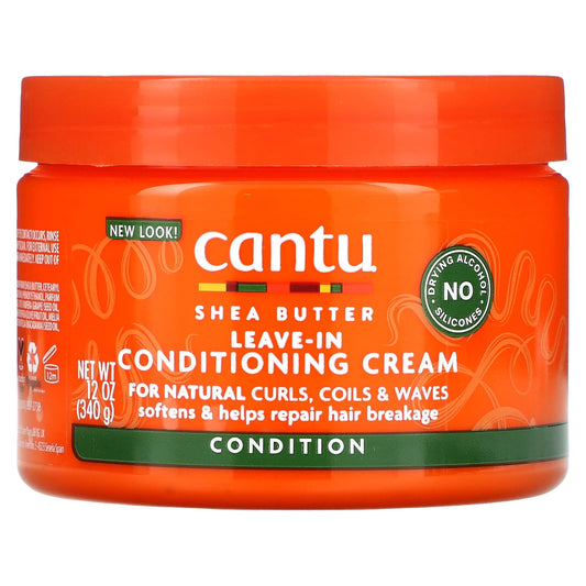 CANTU Leave-In Conditioning Cream, For Natural Curls, Coils & Waves 340g