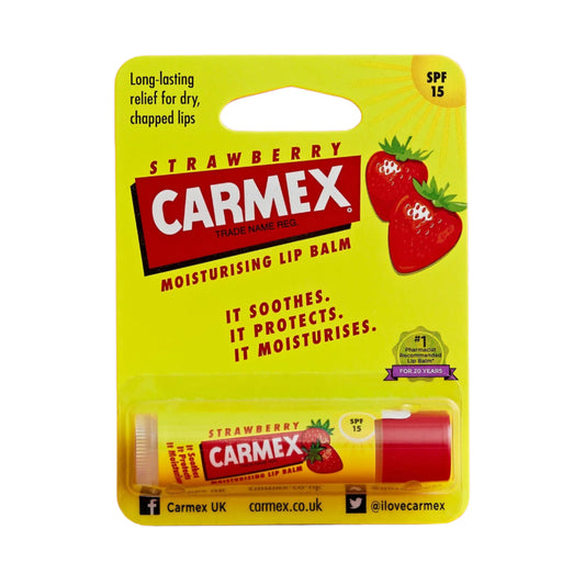 Carmex Strawberry Moisturising Lip Balm Stick SPF 15 – 4.25g