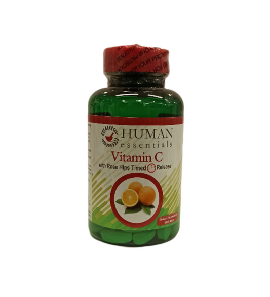 HUMAN ESSENTIALS vitamin C with rose hips Timed Relase 90 Tablets