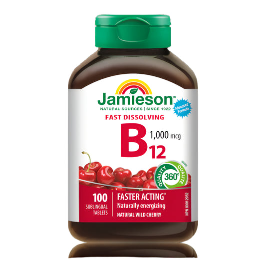 JAMIESON Vitamin B12 - 1000 mcg- 100 Sublingual Tablets