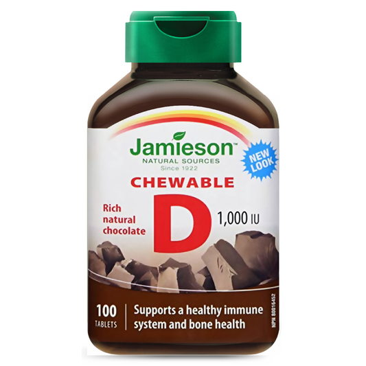 JAMIESON Vitamin D3 1,000 IU (Chocolate Flavor) 100 Chewable