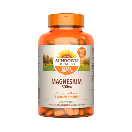 Sundown Magnesium 500mg 180 Coated Caplets Bone and Muscle Support Supplement