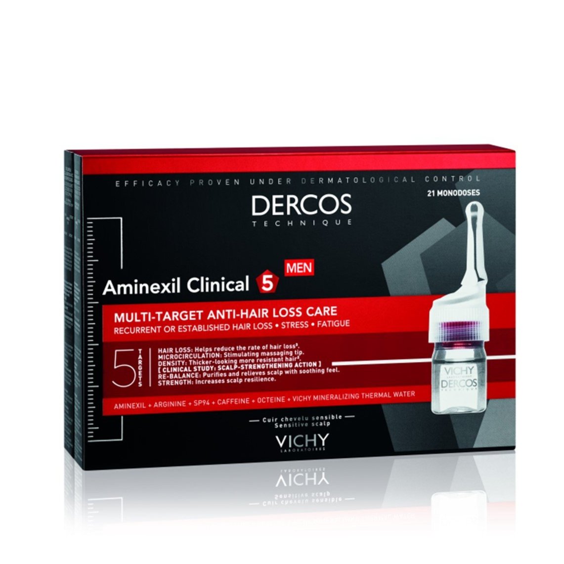 VICHY Dercos Aminexil Clinical Anti-Hair Loss Treatment 21x6ml Men