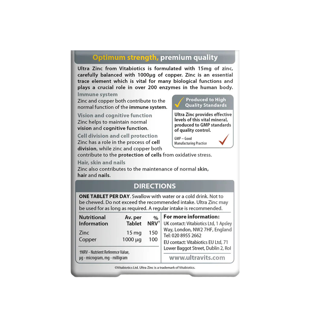 VITABIOTICS Ultra Zinc 60 Tablets