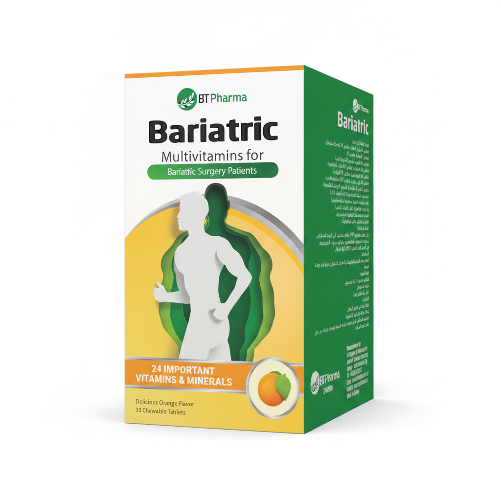 BT Pharma Bariatric Multivitamins 30 Chewable Tablets for Bariatric Surgery Patients