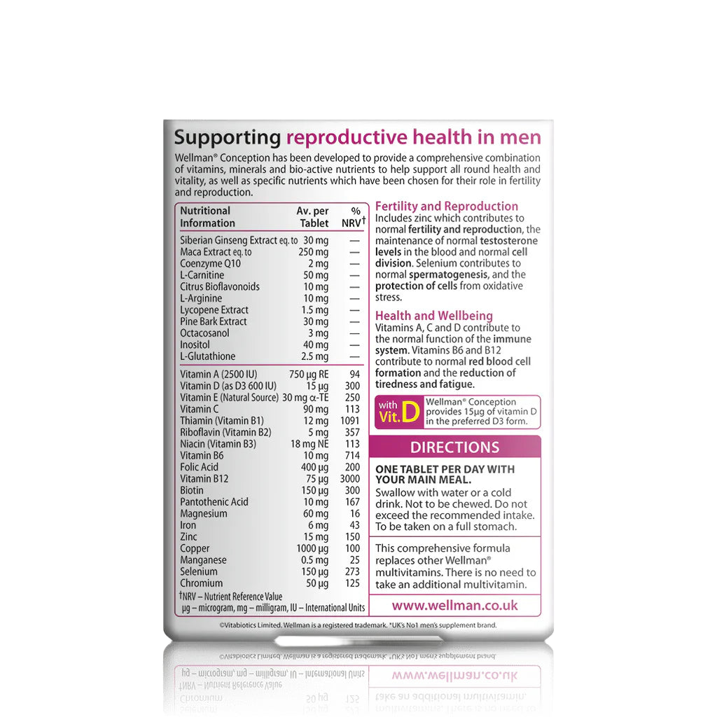 VITABIOTICS Wellman Conception 30 Tablets